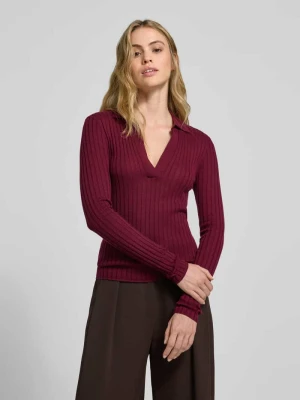 Sweter z prążkowanej dzianiny z wełny Style Icon Collection