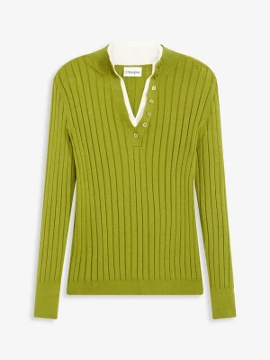 Sweter z prążkowanej tkaniny wiskozowej, 2 w 1 BonPrix zielony