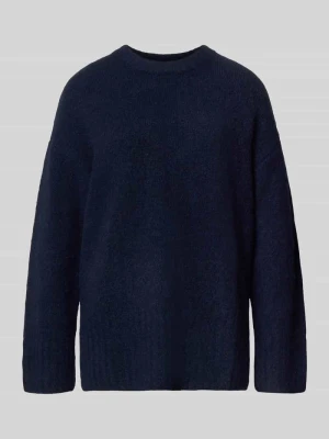 Sweter z prążkowanymi wykończeniami Pieces Ciemnoniebieski