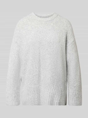 Sweter z prążkowanymi wykończeniami Pieces Jasnoszary melanż