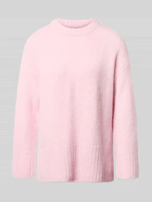Sweter z prążkowanymi wykończeniami Pieces Różowy melanż