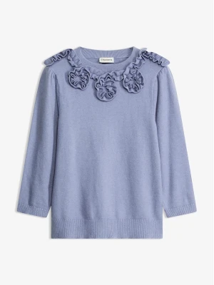Sweter z rękawami balonowymi BonPrix niebieski