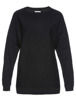 Sweter z rękawami typu nietoperz BonPrix czarny