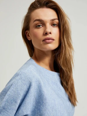 Sweter z rękawem 3/4 błękitny Moodo