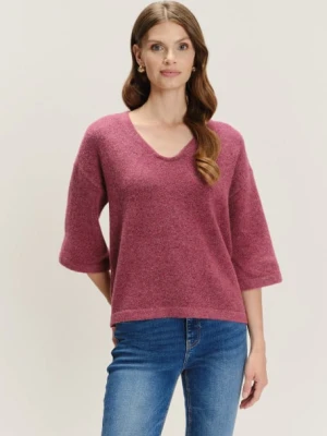 Sweter z rękawem 3/4 z domieszką wełny Greenpoint
