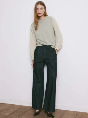 Sweter z różnymi teksturami bladozielony - Kobieta - - MANGO