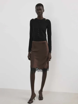 Sweter z różnymi teksturami czarny - Kobieta - - MANGO