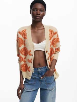 Sweter z różowymi guzikami Desigual