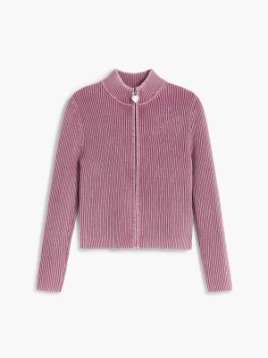 Sweter z suwakiem w gwiazdy Desigual czerwony