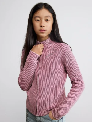 Sweter z suwakiem w gwiazdy Desigual czerwony