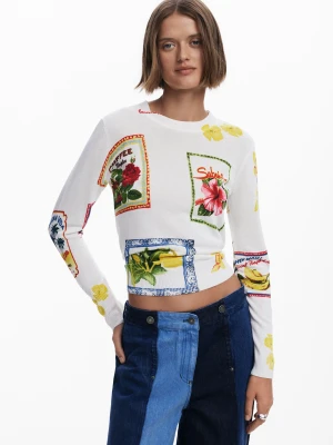 Sweter z tropikalnymi wzorami Desigual