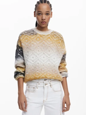Sweter z dzianiny w warkocze Desigual