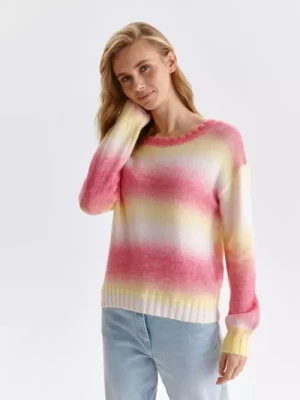 Sweter z wełną w pastelowe pasy TOP SECRET