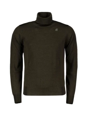 Sweter z wełny merino Henry w kolorze ciemnozielonym K-Way