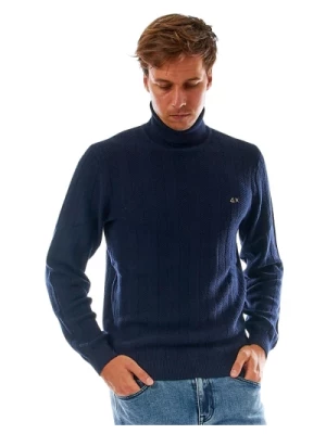 Sweter z wełny w kolorze niebieskim Sun68