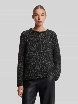 Sweter o kroju regular fit z mieszanki wełny i alpaki model 'Selley' Hugo Czarny