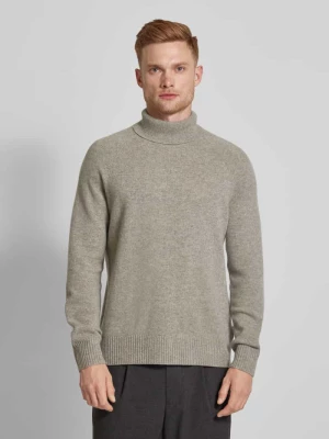 Sweter z wełny z detalem z logo CK Calvin Klein