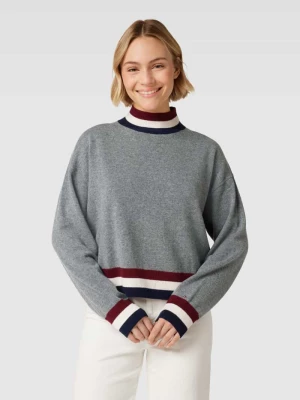 Sweter z wełny z domieszką kaszmiru i paskami w kontrastowym kolorze Tommy Hilfiger