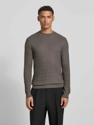 Sweter z wełny z fakturowanym wzorem Armani Exchange