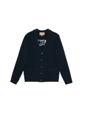 Sweter z wełny z logo intarsia Gucci