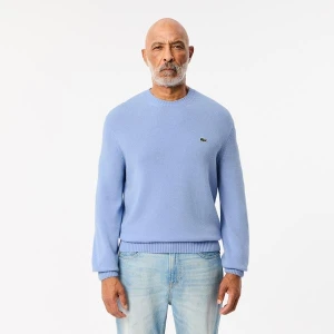 Sweter z wełny zgrzebnej z okrągłym dekoltem Lacoste