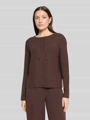 Sweter z wiązanym detalem ze sznurka Betty Barclay Ciemnobrązowy