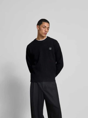 Sweter z wyhaftowanym logo Maison Kitsuné Czarny
