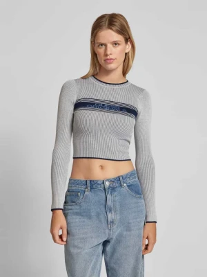 Sweter z wyhaftowanym logo model ‘JACQUARD’ Guess Złamany biały