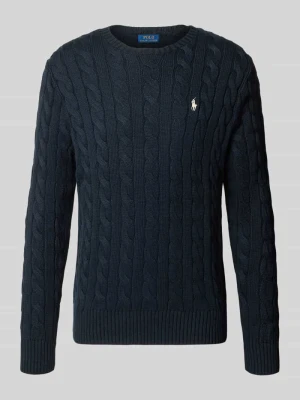 Sweter z wyhaftowanym logo Polo Ralph Lauren Granatowy