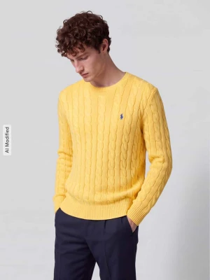 Sweter z wyhaftowanym logo Polo Ralph Lauren Żółty