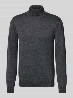 Sweter z wywijanym kołnierzem i detalem z logo Blend