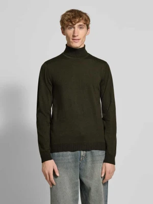 Sweter z wywijanym kołnierzem i detalem z logo Blend
