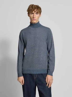 Sweter z wywijanym kołnierzem i detalem z logo Blend