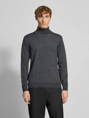 Sweter z wywijanym kołnierzem i detalem z logo Blend