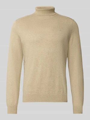 Sweter z wywijanym kołnierzem i wyhaftowanym logo Lerros