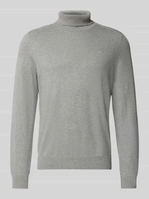 Sweter z wywijanym kołnierzem i wyhaftowanym logo Lerros