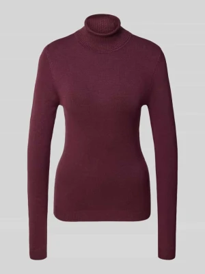 Sweter z wywijanym kołnierzem o kroju slim fit z mieszanki wiskozy model ‘GLORY’ Vero Moda