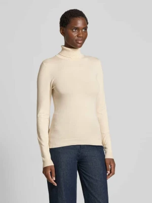 Sweter z wywijanym kołnierzem o kroju slim fit z mieszanki wiskozy model ‘GLORY’ Vero Moda
