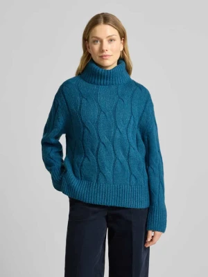 Sweter z wywijanym kołnierzem o luźnym kroju z mieszanki bawełny z dodatkiem wełny Tom Tailor