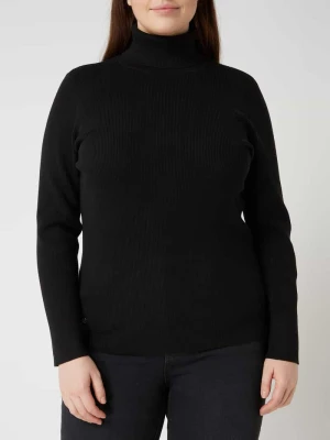 Sweter z wywijanym kołnierzem PLUS SIZE z mieszanki bawełny Lauren Ralph Lauren Curve