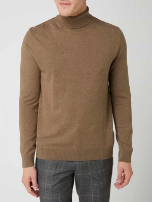 Sweter z wywijanym kołnierzem z bawełny model ‘Berg’ Selected Homme