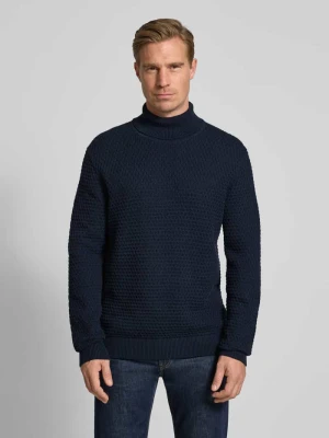 Sweter z wywijanym kołnierzem z prążkowanymi wykończeniami MCNEAL