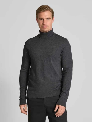 Sweter z wywijanym kołnierzem z prążkowanymi wykończeniami Selected Homme