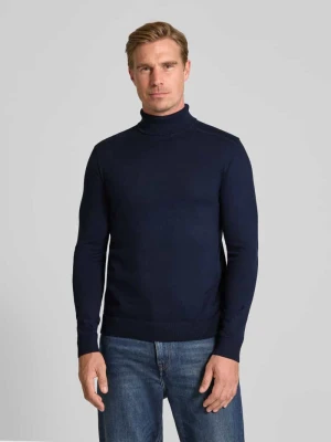 Sweter z wywijanym kołnierzem z prążkowanymi wykończeniami Selected Homme