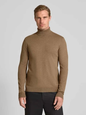 Sweter z wywijanym kołnierzem z prążkowanymi wykończeniami Selected Homme