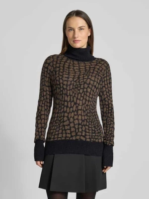 Sweter z wywijanym kołnierzem ze wzorem na całej powierzchni model ‘KORDULA’ Joop!