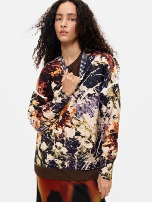 Sweter żakardowy Desigual żółty