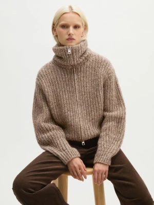 Sweter zapinany na zamek, o luźnym kroju Marc O'Polo hnědá