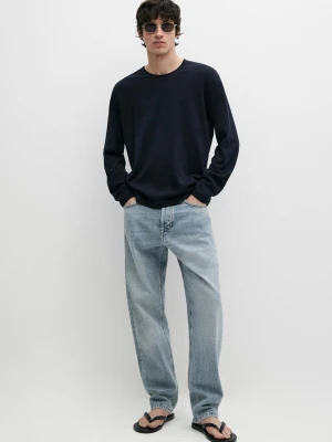 Zdjęcie produktu Sweter Ze 100% Bawełny Z Okrągłym Dekoltem - Granatowy - - Massimo Dutti - Mężczyzna