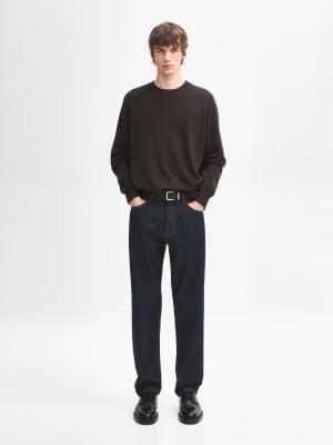 Sweter Ze 100% Kaszmiru. Okrągły Dekolt. - Szary - - Massimo Dutti - Mężczyzna